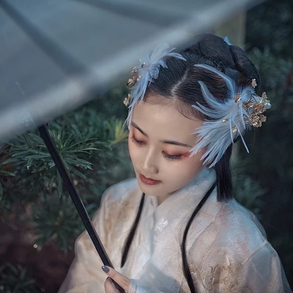 妖艷帶傘女子頭像，唯美古風(fēng)真人頭像