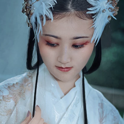 妖艷帶傘女子頭像，唯美古風(fēng)真人頭像