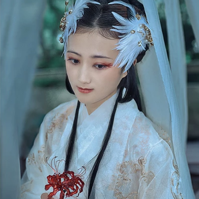 妖艷帶傘女子頭像，唯美古風(fēng)真人頭像