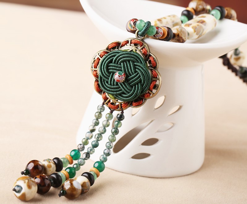 時(shí)尚福連文苑陶瓷流蘇毛衣鏈情愫項(xiàng)鏈