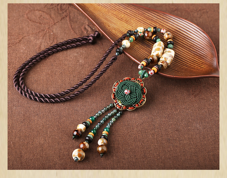 時(shí)尚福連文苑陶瓷流蘇毛衣鏈情愫項(xiàng)鏈