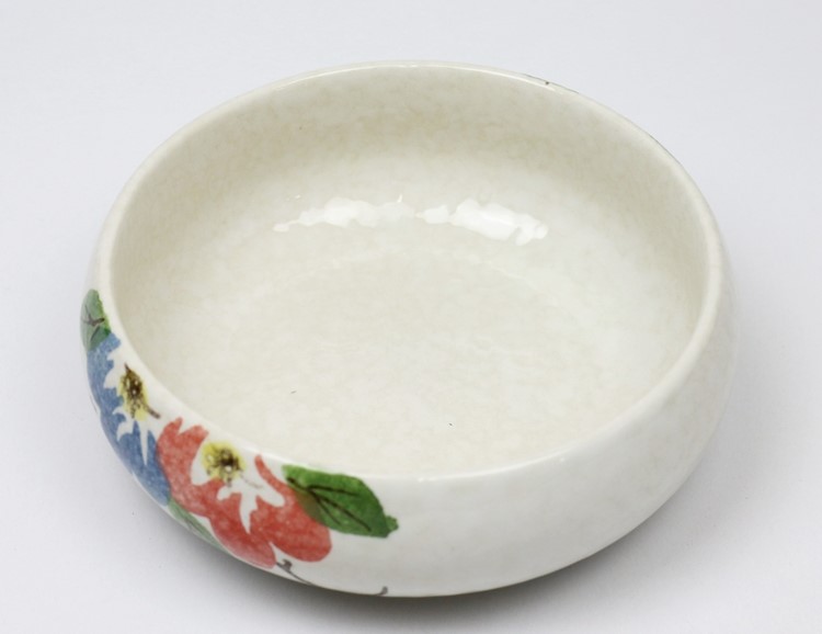 三款手繪陶瓷水淺茶洗水盂，海魚瓷筆洗