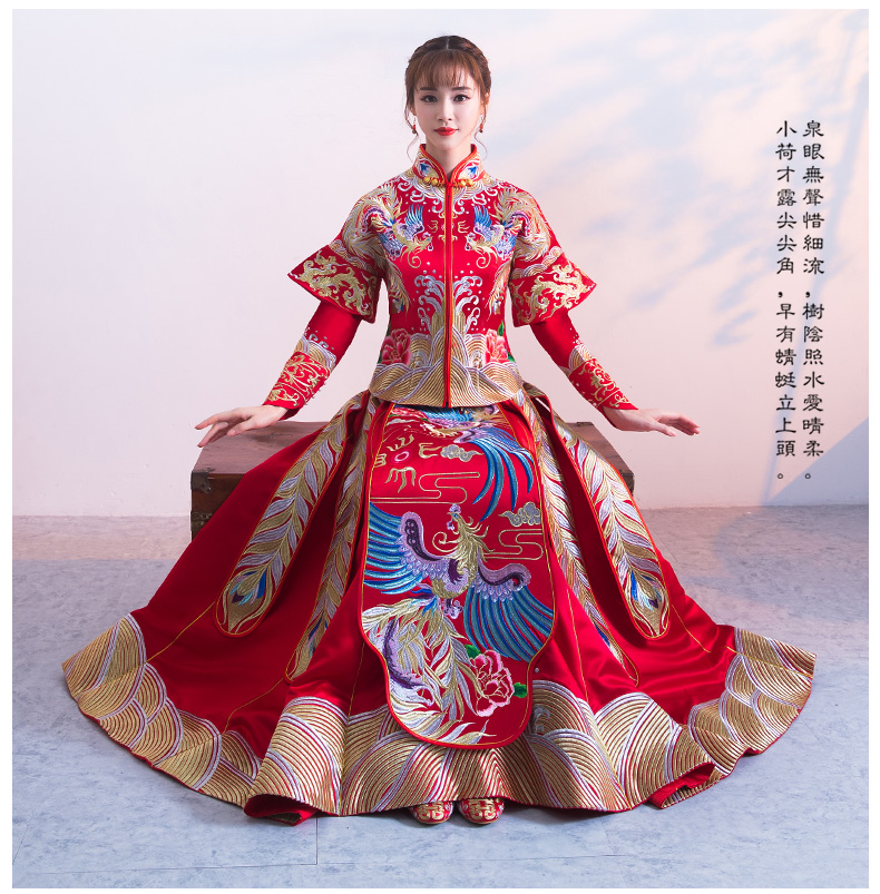 傳統(tǒng)古典中式禮服，新娘秀禾服結(jié)婚禮服