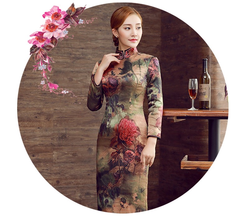 彤艷古典旗袍，復(fù)古唯美旗袍裙