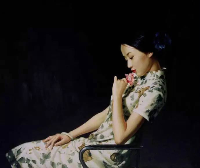風情萬種的油畫旗袍女子！