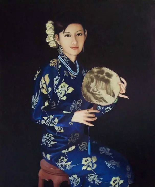 風情萬種的油畫旗袍女子！