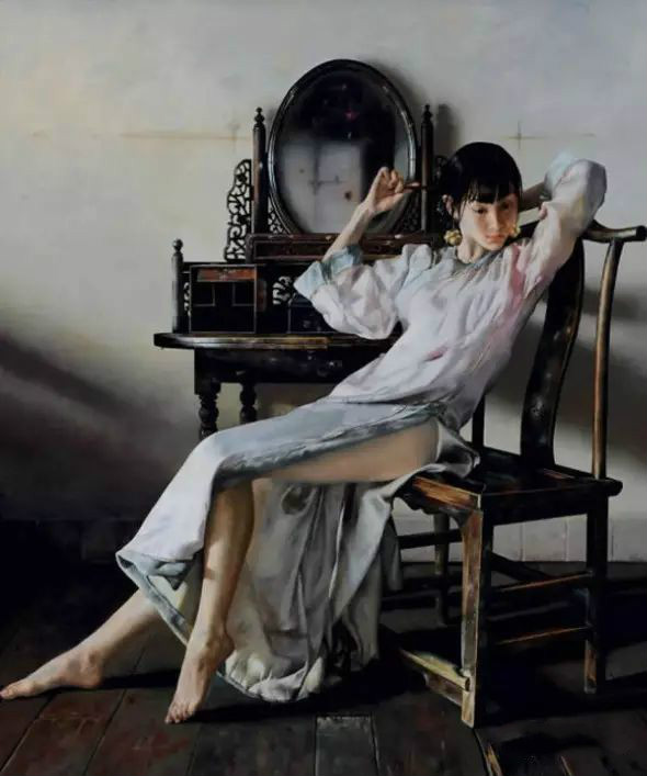 風情萬種的油畫旗袍女子！