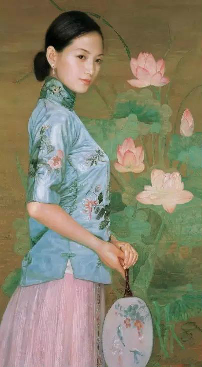 風(fēng)情萬種的油畫旗袍女子！