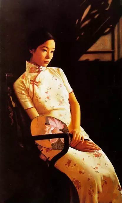 風情萬種的油畫旗袍女子！