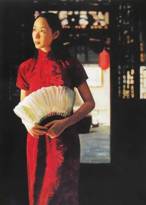 風情萬種的油畫旗袍女子！
