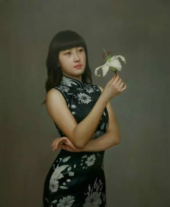 風(fēng)情萬(wàn)種的油畫旗袍女子！