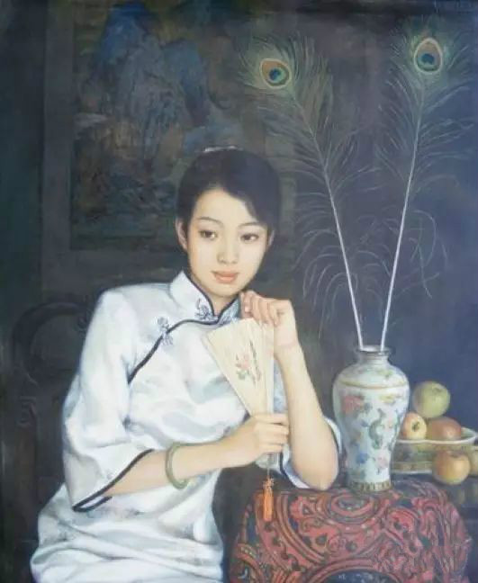 風(fēng)情萬(wàn)種的油畫旗袍女子！
