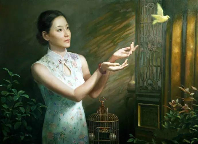 風(fēng)情萬(wàn)種的油畫旗袍女子！