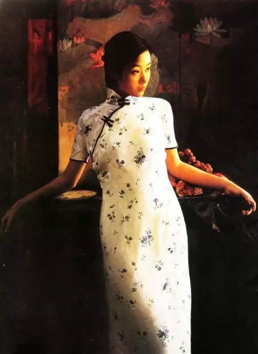 風(fēng)情萬(wàn)種的油畫旗袍女子！