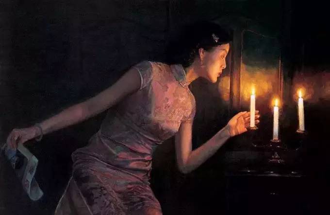 風(fēng)情萬種的油畫旗袍女子！