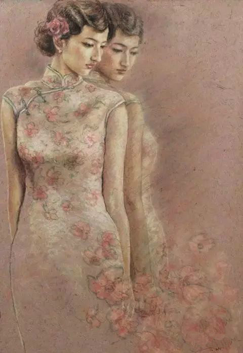 風(fēng)情萬種的油畫旗袍女子！