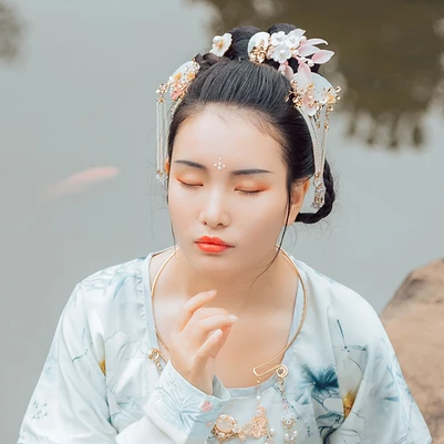 并蒂閨蜜頭像，唯美古風真人頭像