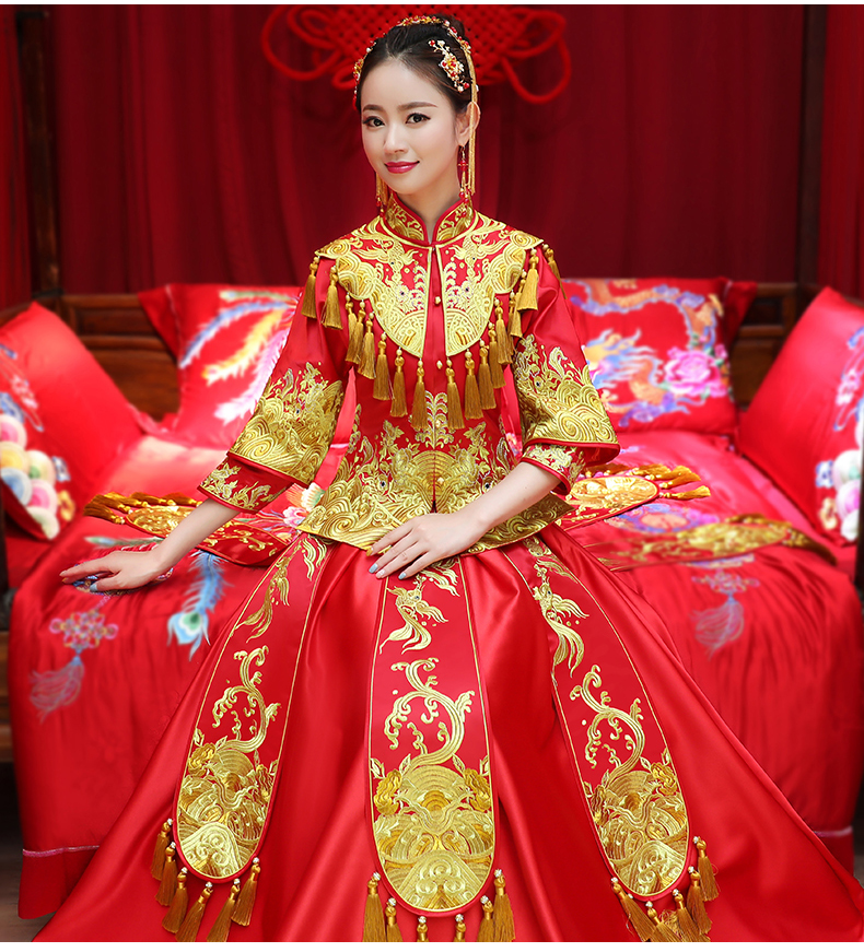 古韻悠揚秀禾服中式禮服，奢華精致新娘禮服