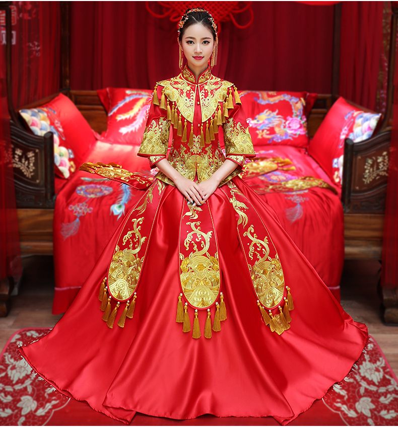 古韻悠揚秀禾服中式禮服，奢華精致新娘禮服