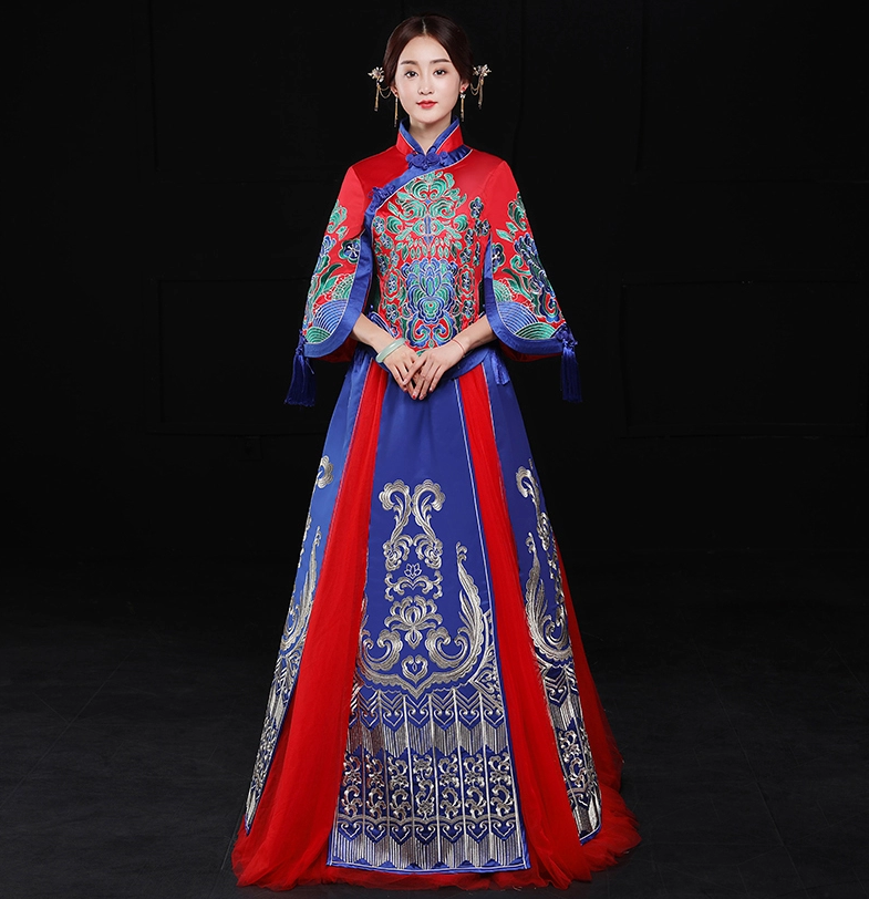 復(fù)古文藝中式禮服，福連文苑新娘結(jié)婚禮服