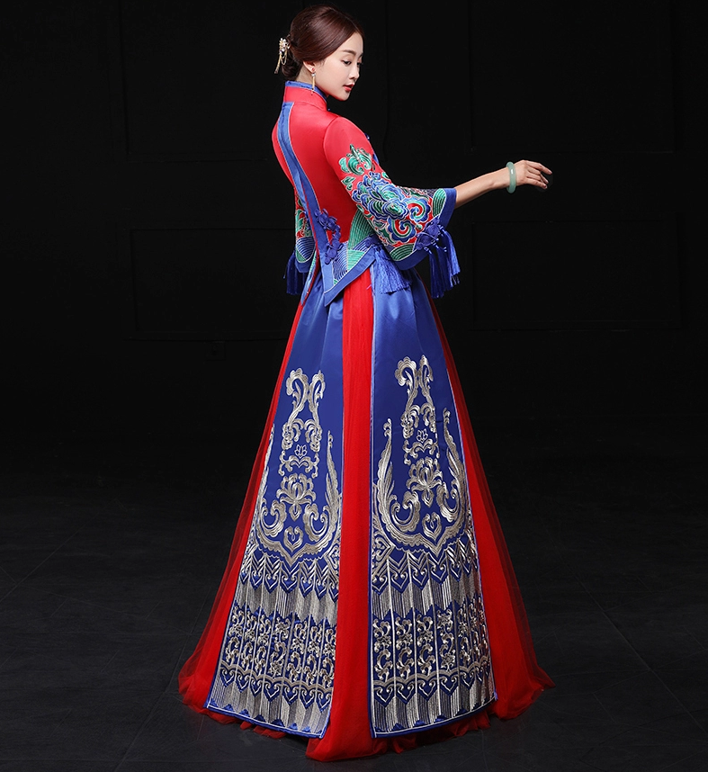 復(fù)古文藝中式禮服，福連文苑新娘結(jié)婚禮服