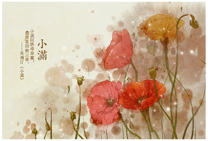 唯美的24節(jié)氣花卉插畫(huà)，品味古老的詩(shī)之清韻
