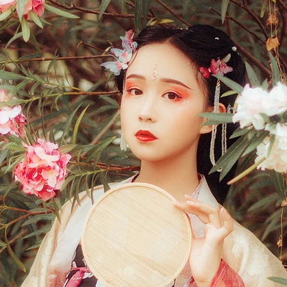 蝶蓮花女生頭像，唯美古風(fēng)真人頭像