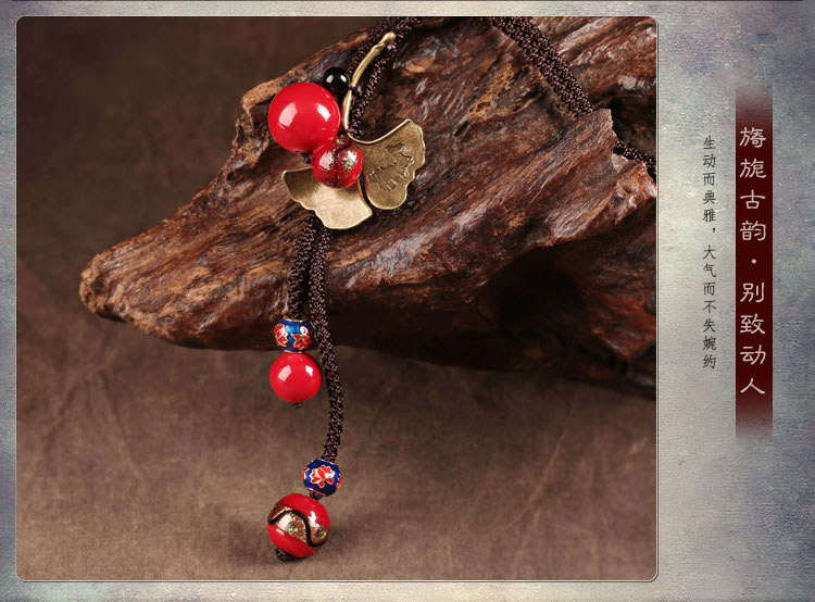 簡約大氣福連文苑紅色吊墜毛衣鏈項(xiàng)鏈