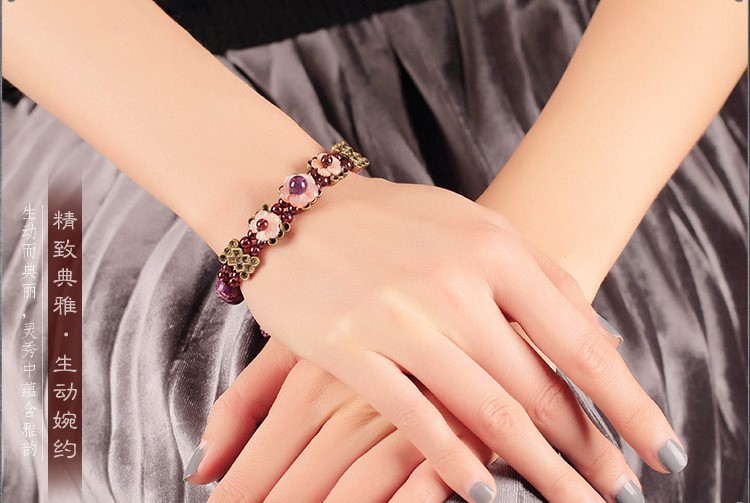 紫夢(mèng)傾城古風(fēng)石榴石紫水晶手鏈