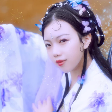蝴蝶飛舞女生頭像，唯美古風(fēng)真人頭像