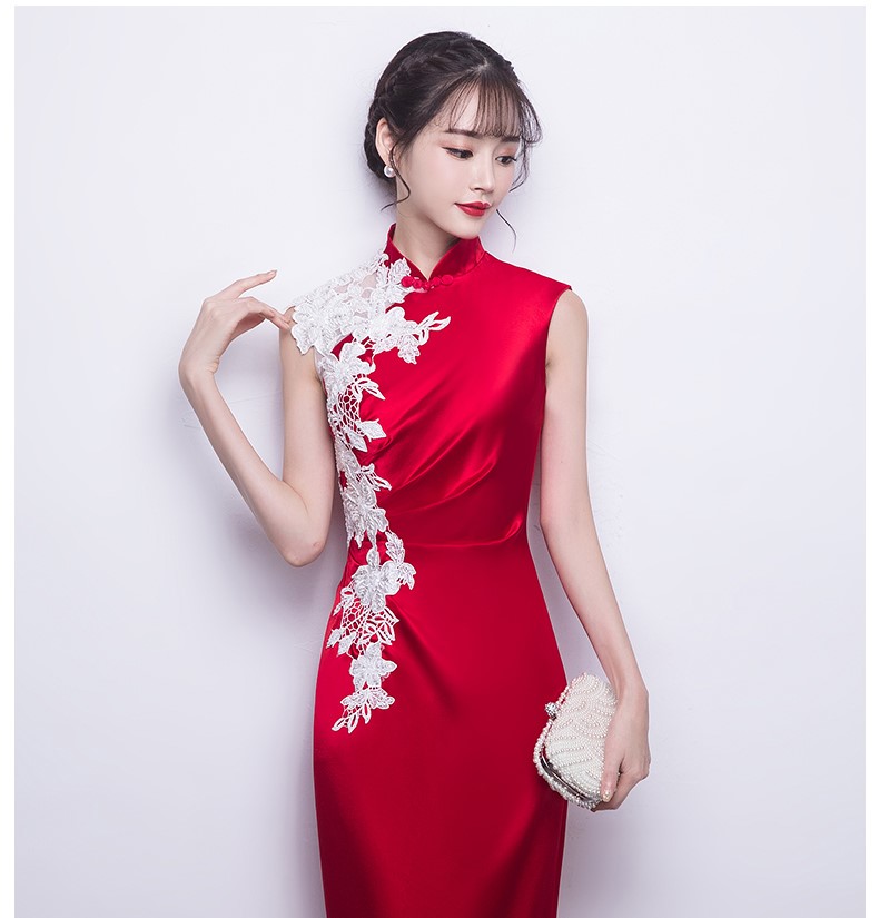 時尚典雅中式禮服，福連文苑優(yōu)雅晚禮服