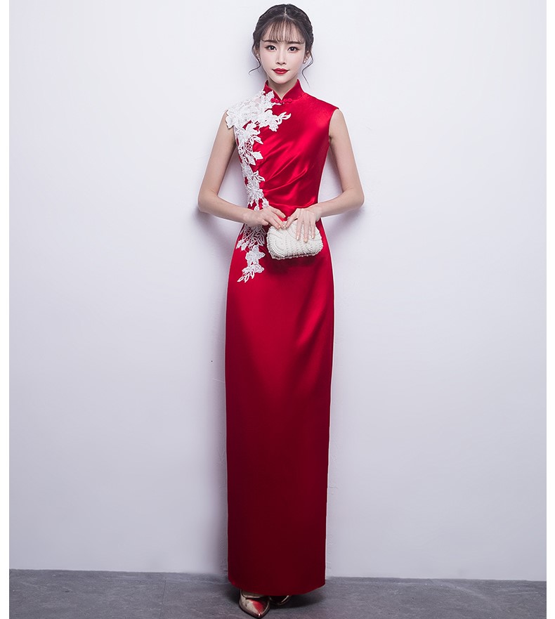 時尚典雅中式禮服，福連文苑優(yōu)雅晚禮服