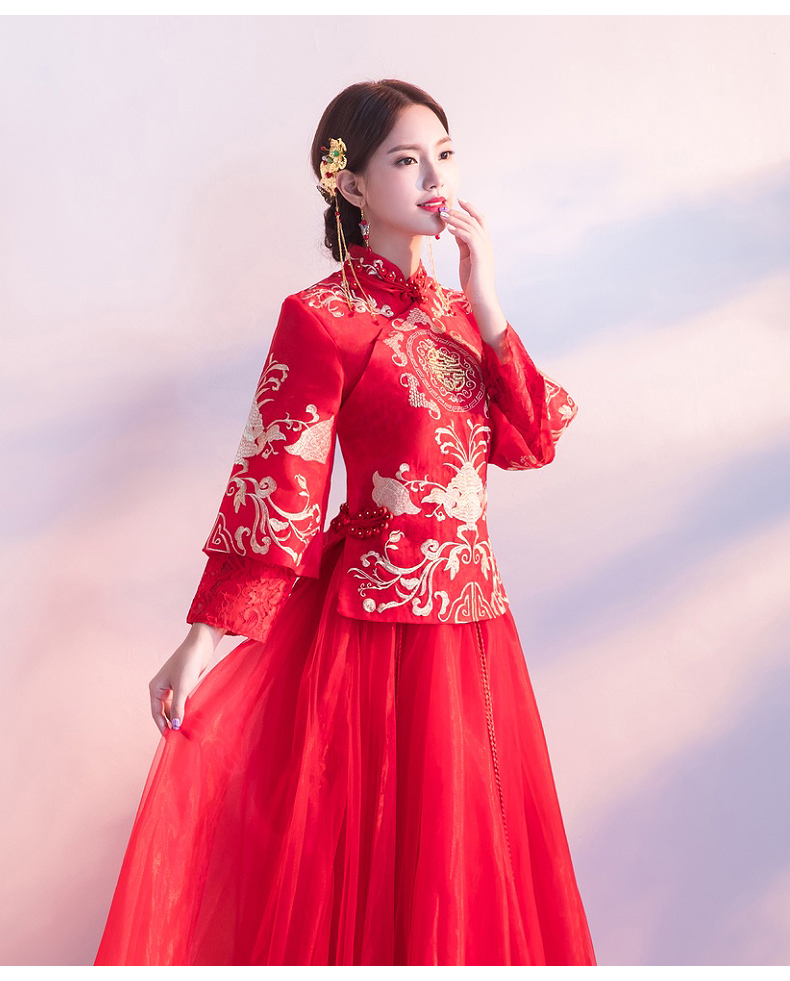 喜字中式禮服，唯美福連文苑新娘禮服