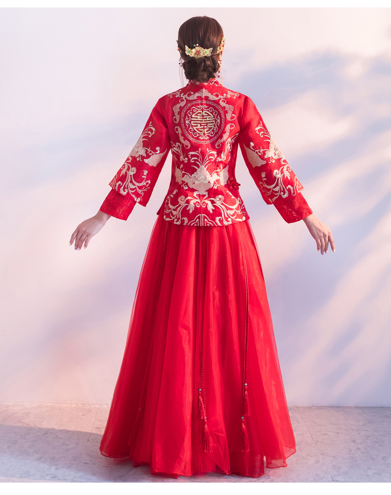 喜字中式禮服，唯美福連文苑新娘禮服