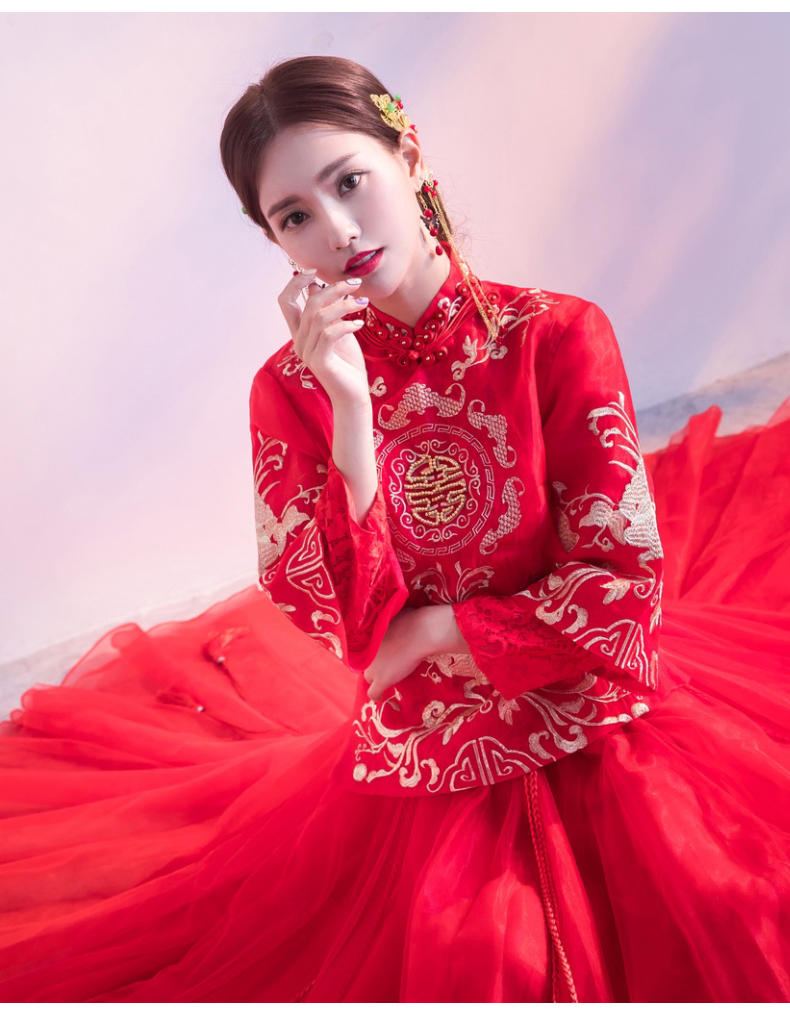 喜字中式禮服，唯美福連文苑新娘禮服