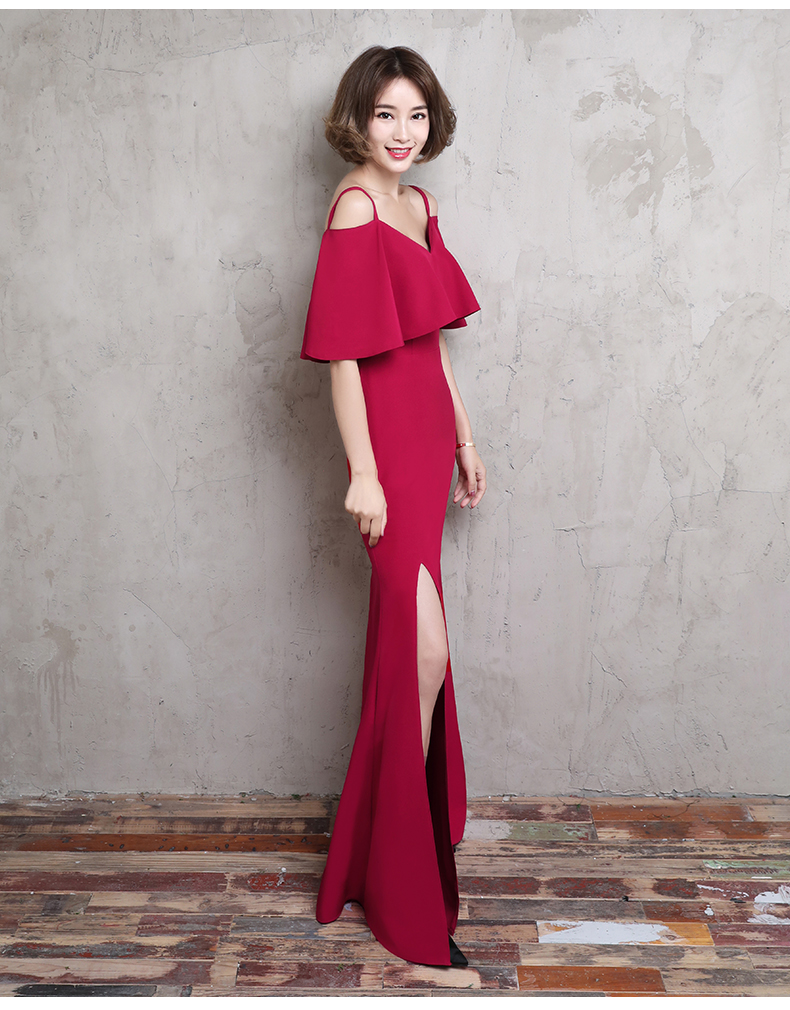 時(shí)尚大方吊帶中式禮服，優(yōu)雅福連文苑晚禮服