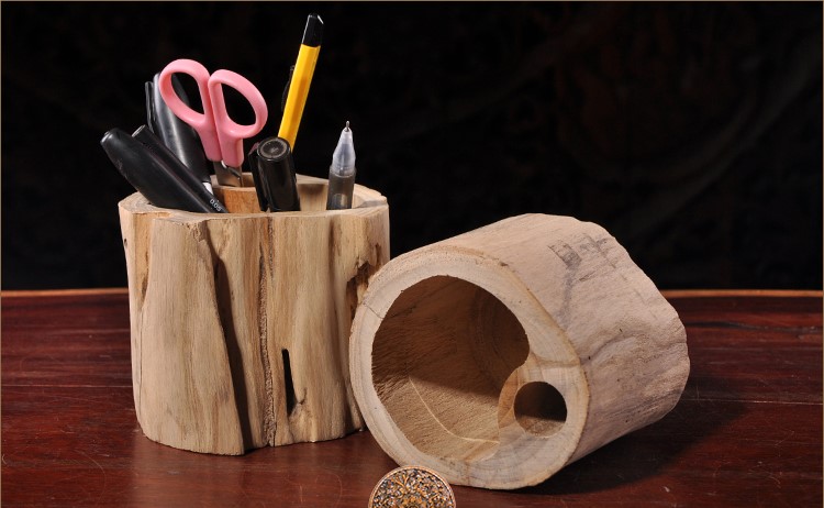 古樸復(fù)古風(fēng)創(chuàng)意實木筆筒