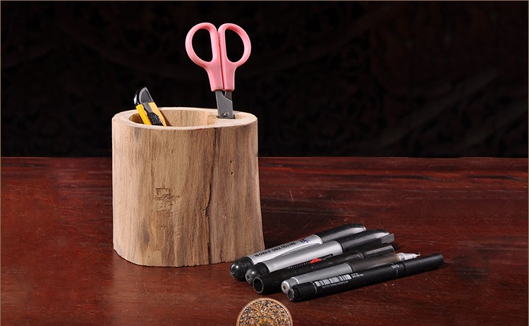 古樸復(fù)古風(fēng)創(chuàng)意實木筆筒