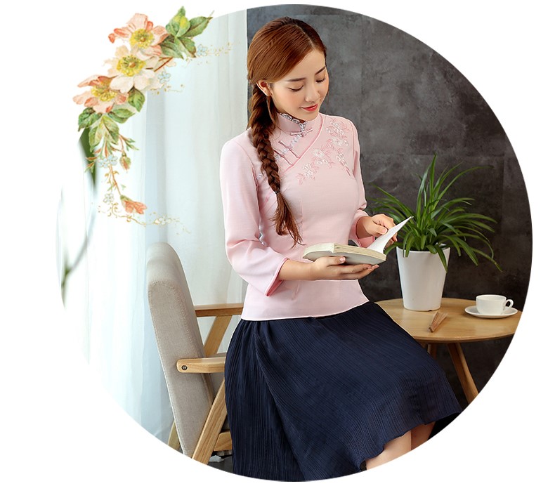 古典小繡花福連文苑女士唐裝