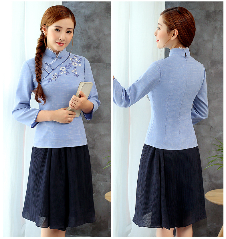 古典小繡花福連文苑女士唐裝