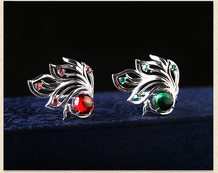 福連文苑鋯石夸張銀戒指