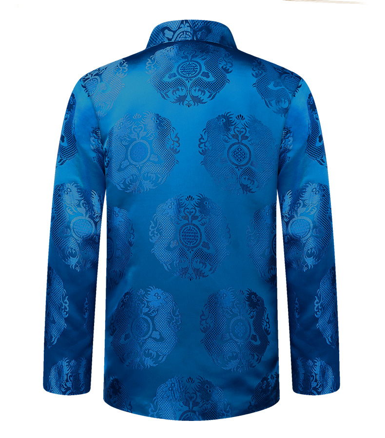 寶藍(lán)色中式唐裝外套，用心品質(zhì)回歸本心