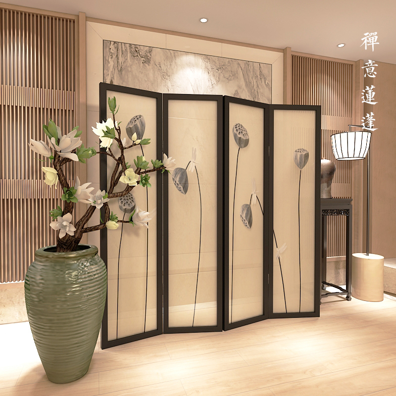 中式古典禪意蓮蓬屏風隔斷
