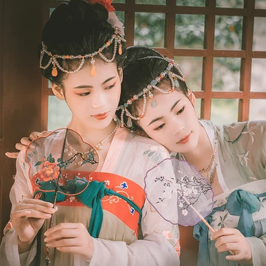 并蒂花閨蜜頭像，唯美古風(fēng)真人頭像