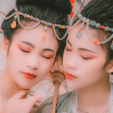 并蒂花閨蜜頭像，唯美古風(fēng)真人頭像