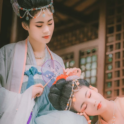 并蒂花閨蜜頭像，唯美古風(fēng)真人頭像