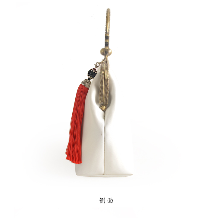 手工福連文苑錦鯉手提包，漢服古風(fēng)斜跨手工包