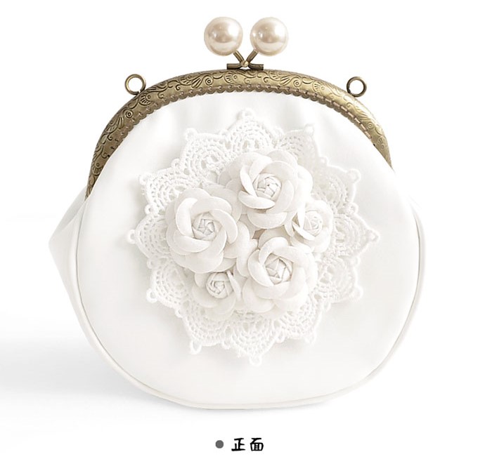 甜美蕾絲立體花朵手提包，古風(fēng)仙氣手工包
