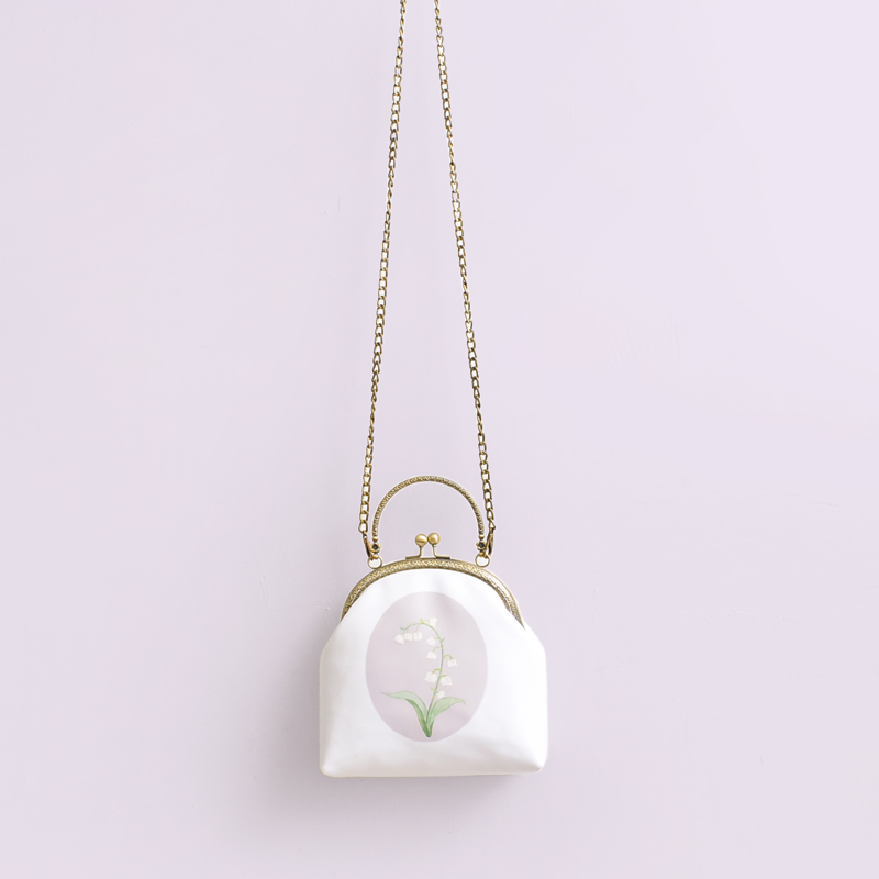 氣質鈴蘭花手提包，唯美花朵手工包