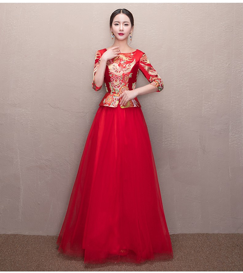 優(yōu)雅修身新娘禮服，唯美中式禮服